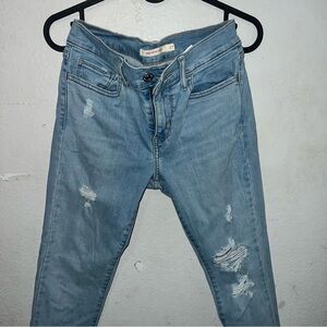 Blue Distressed Women's Jeans
